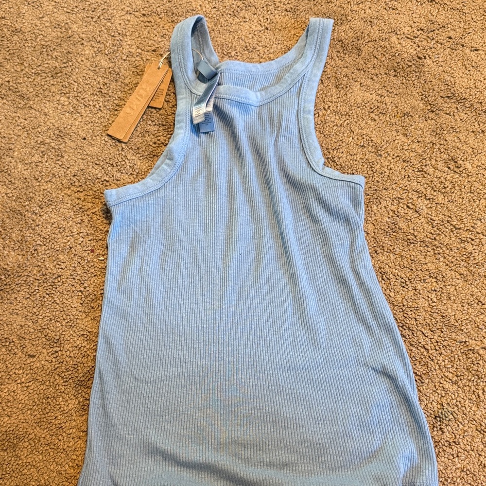 SKIMS Light Blue Ribbed Racerback Tank